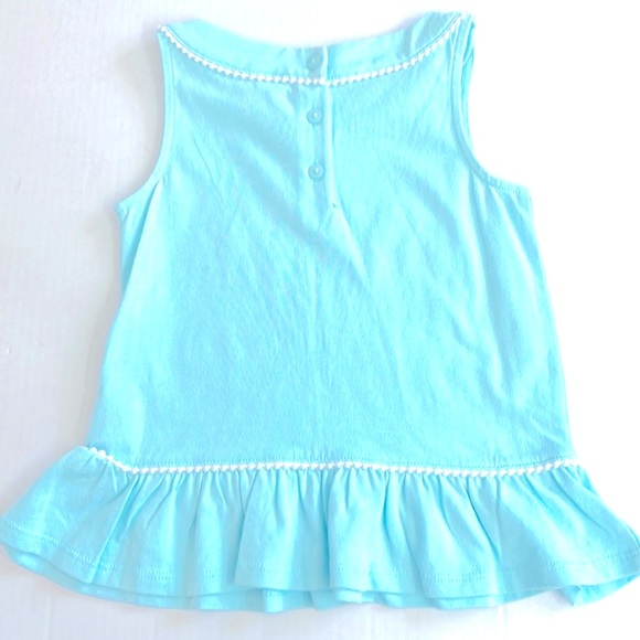 Janie and Jack Aqua Sleeveless Top, Size 4 - Picture 3 of 5